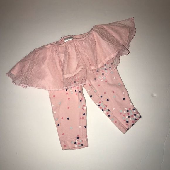 CARTER’S pink multi color polka dot tutu leggings ballerina pink 3 months - Picture 2 of 5